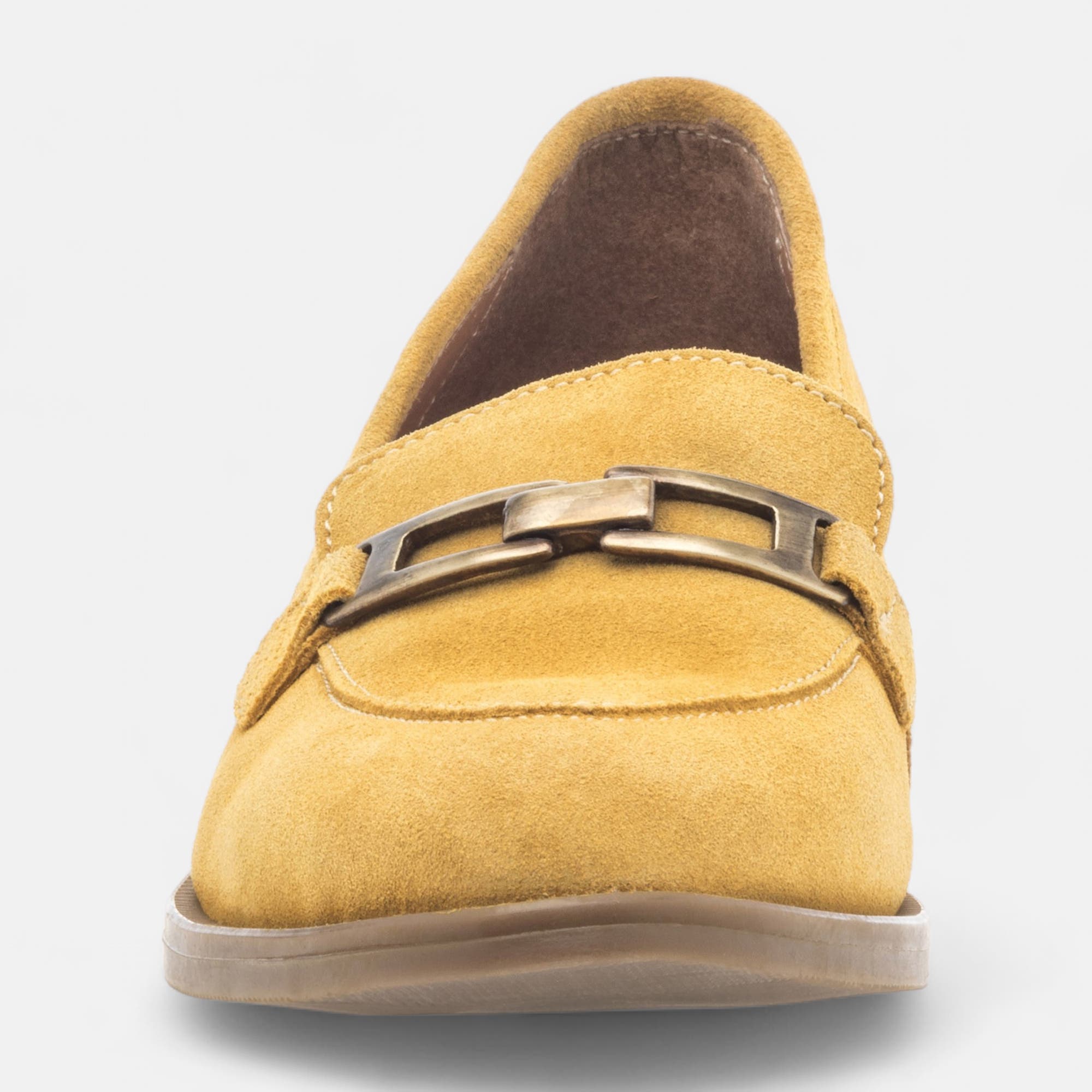 Mocassins Femme en cuir jaune