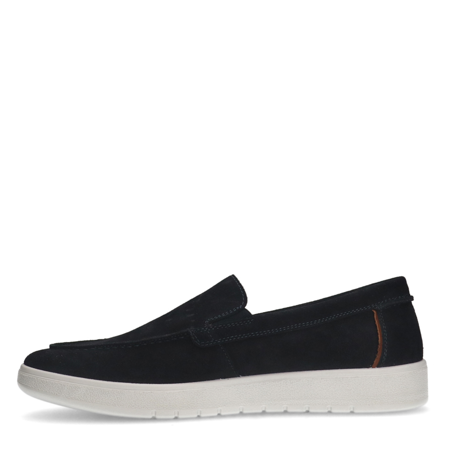 Blauwe suède loafers