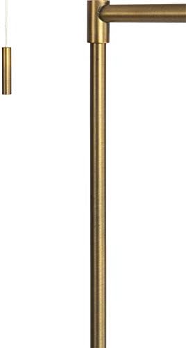 Qazqa - Modern Stehlampe Bronze mit weißem Schirm und verstellbarem Arm - Ladas Deluxe I Wohnzimmer I Schlafzimmer - Textil Rund - LED geeignet E27