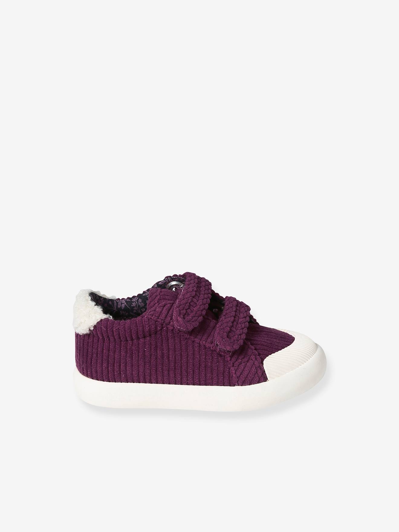 Tênis de lona infantil com fecho de velcro, rosa antigo