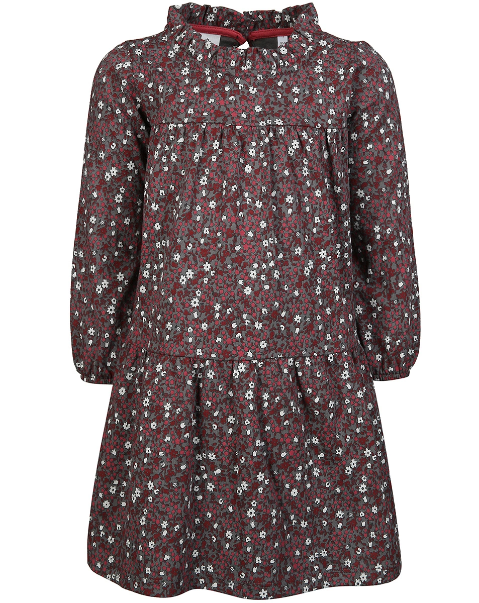 Langarmkleid FLORA AOP in earth