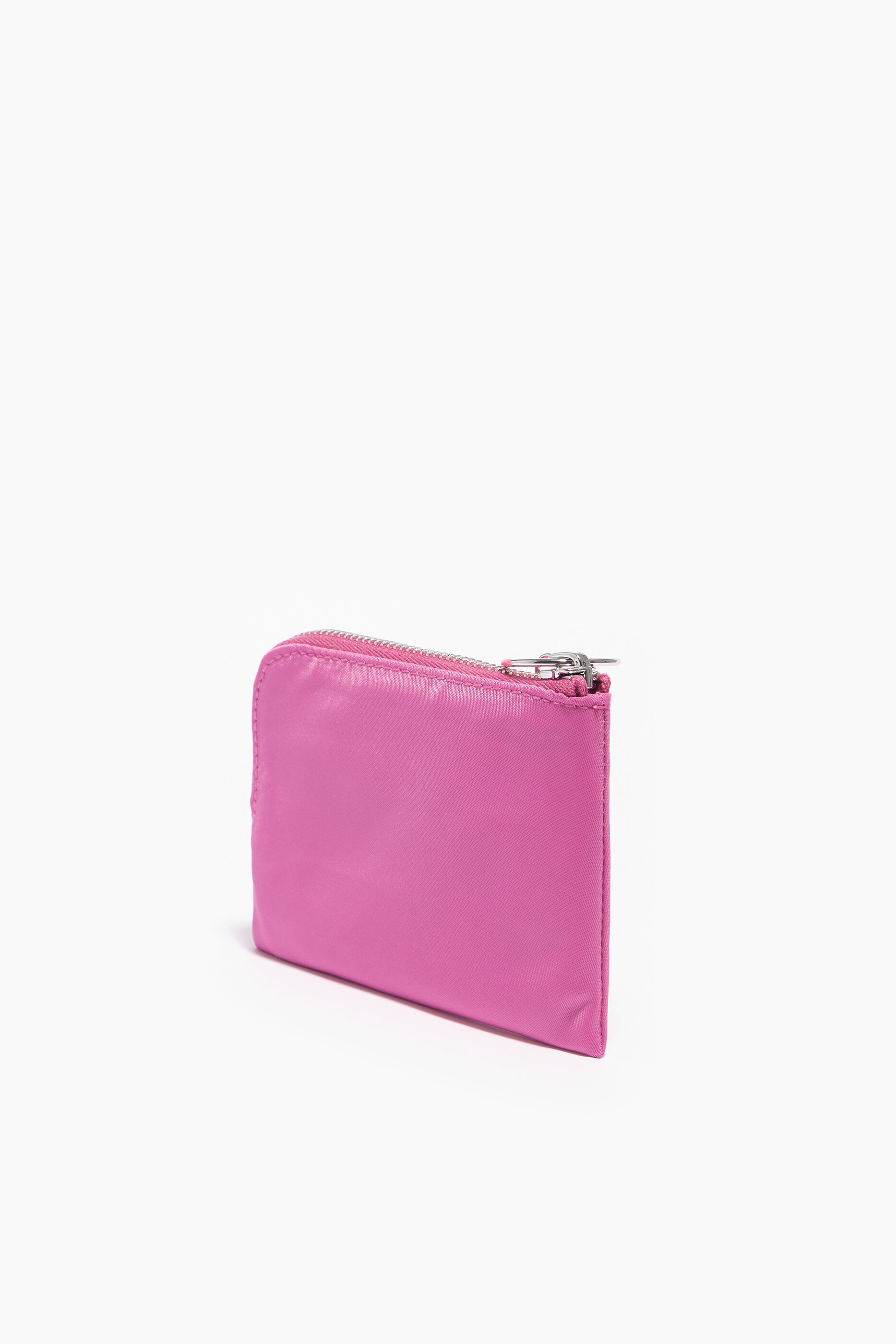 Porta-moedas curvo em náilon rosa
