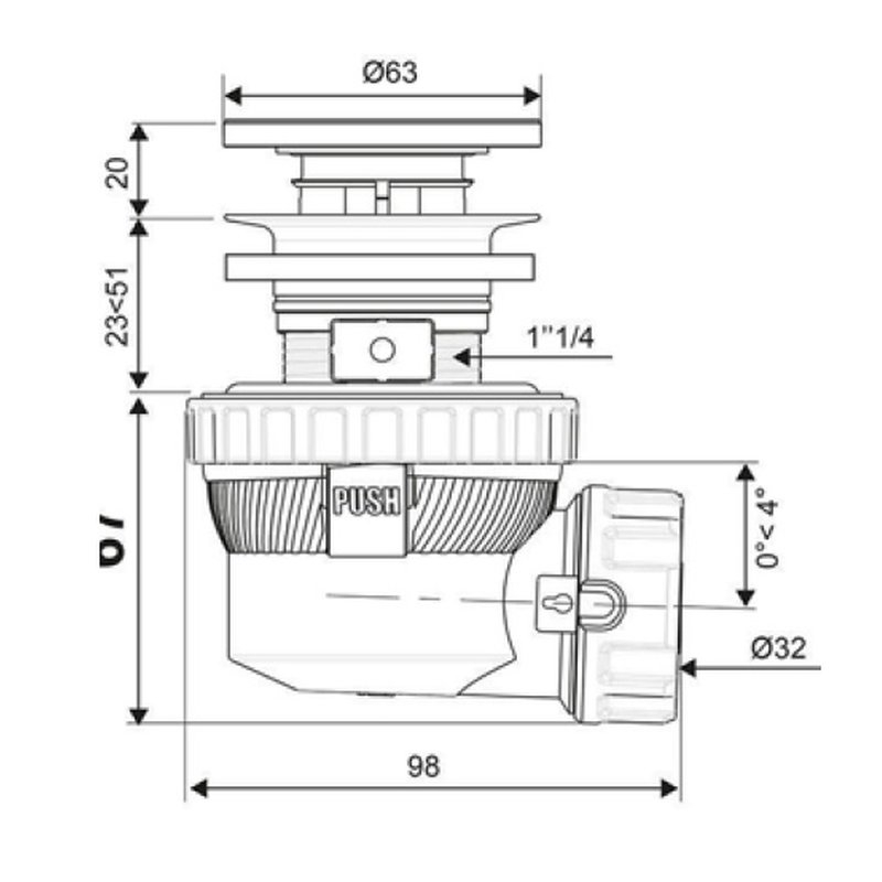 SCHADEMODEL: Zaro ruimtebesparende sifon met solid surface clickwaste mat wit