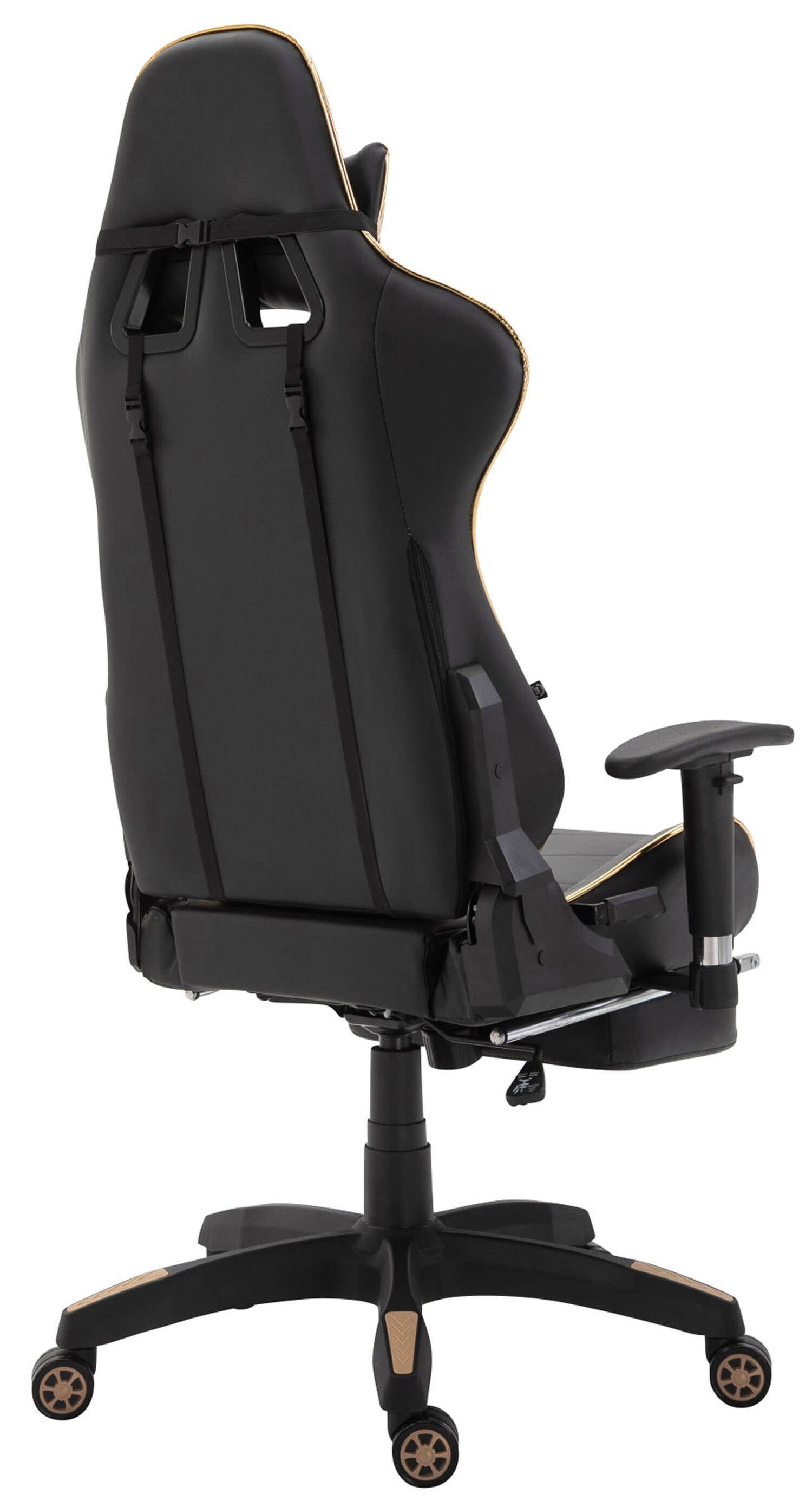 TPFLiving Racing Bürostuhl Turbine mit Fußablage glanz Schwarz/Weiß