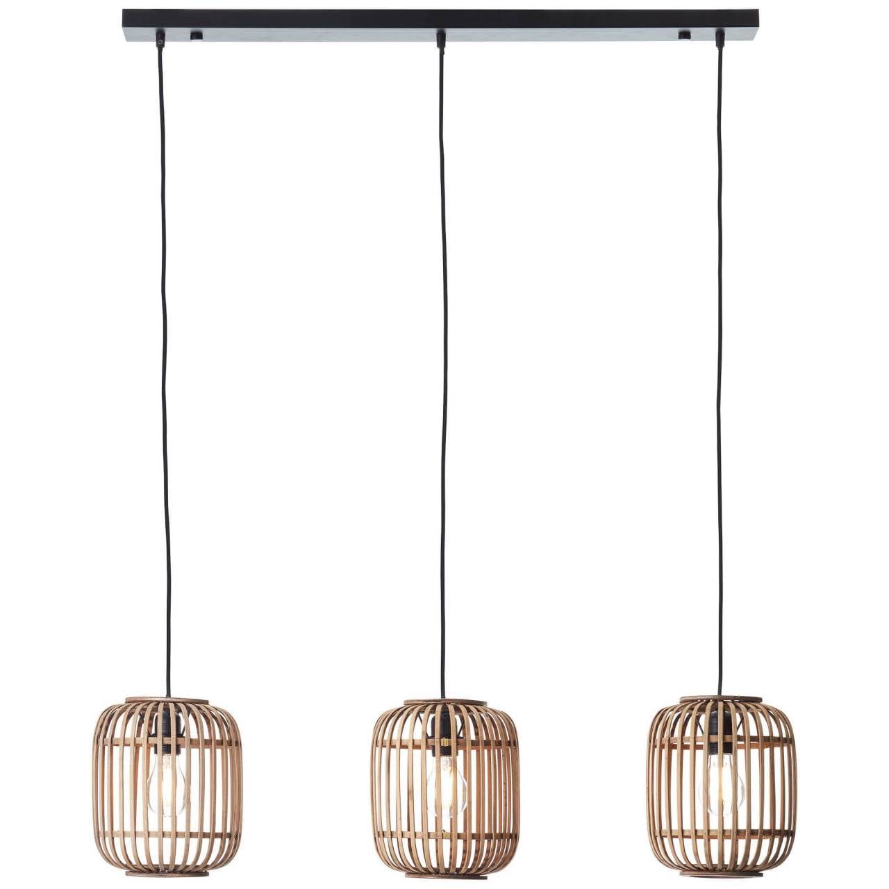 Brilliant Pendelleuchte »Woodrow« E27 1 Stk. Bambus Lampe, Nature-Style, 130 x 105 cm, E27