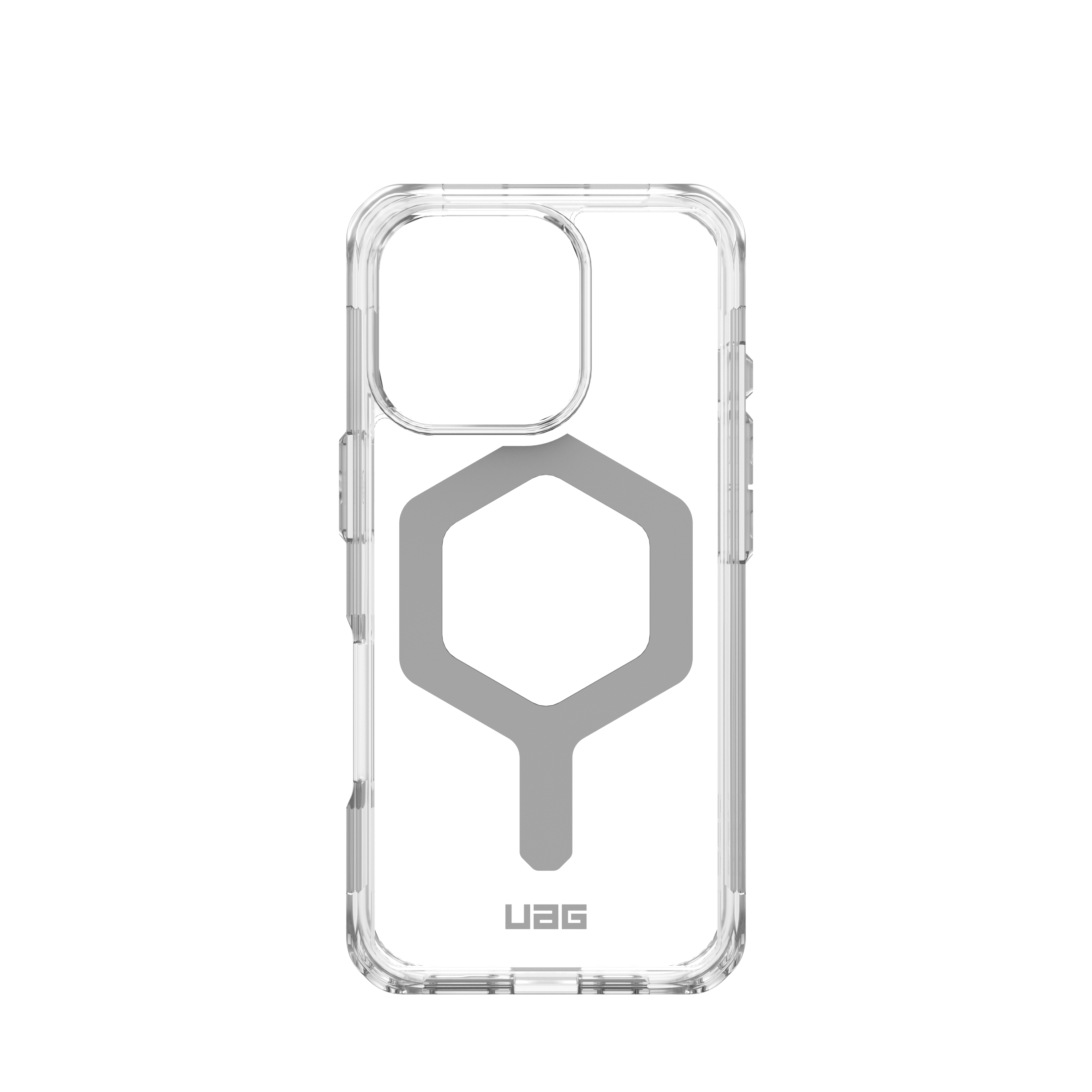 iPhone 16 Pro MagSafe Hybrid Schutzhülle Plyo (114480114333) - Transparent (Silber)