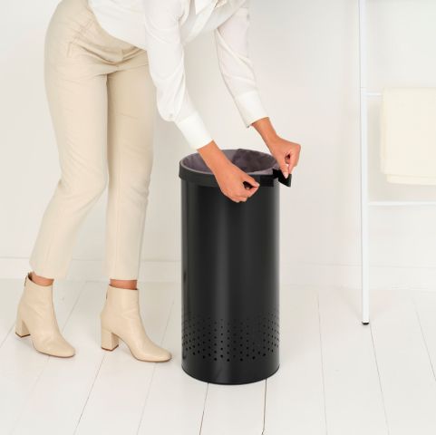 Wasbox, 35 liter, kunststof deksel - Matt Black
