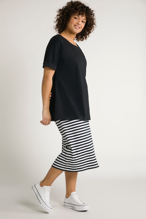 Bellieva-Kleid, Jersey, oversized, doppellagig, Halbarm, Biobaumwolle, GOTS