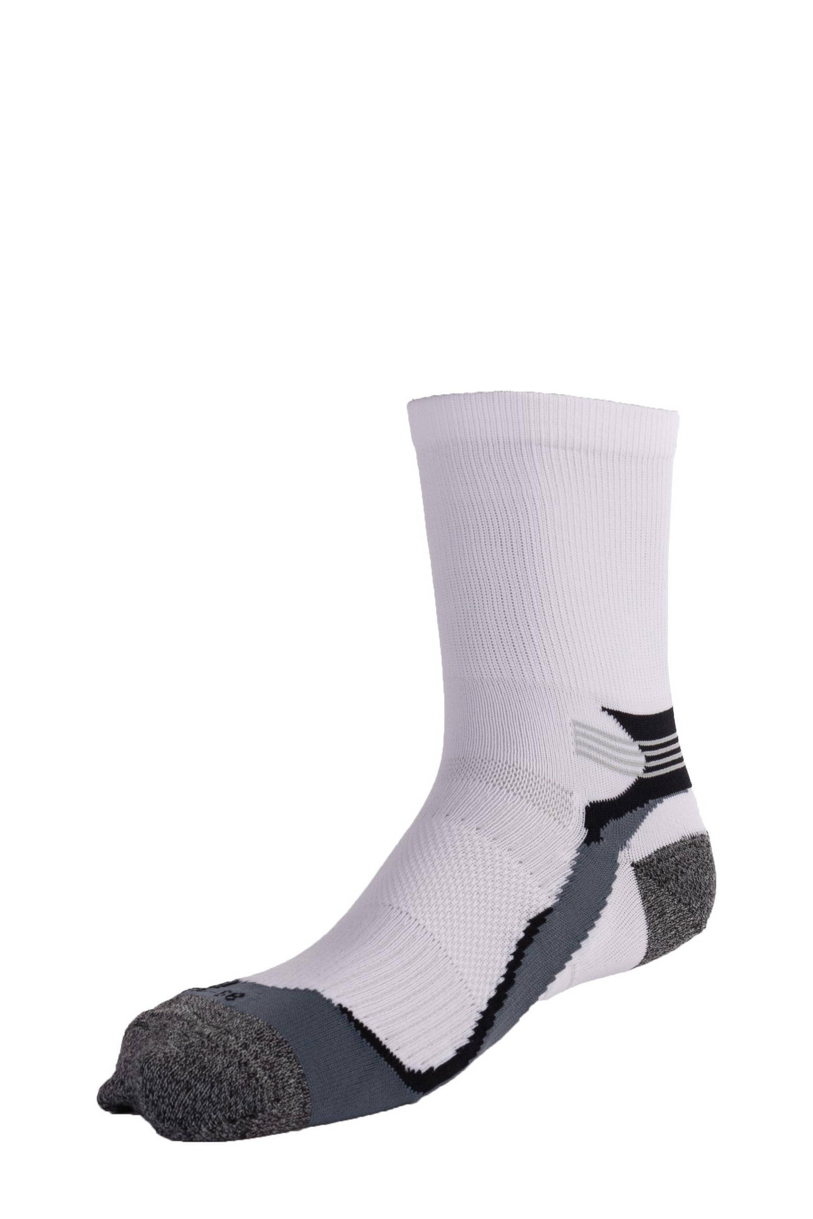 Rucanor sportsokken Running Socks Mid wit/grijs