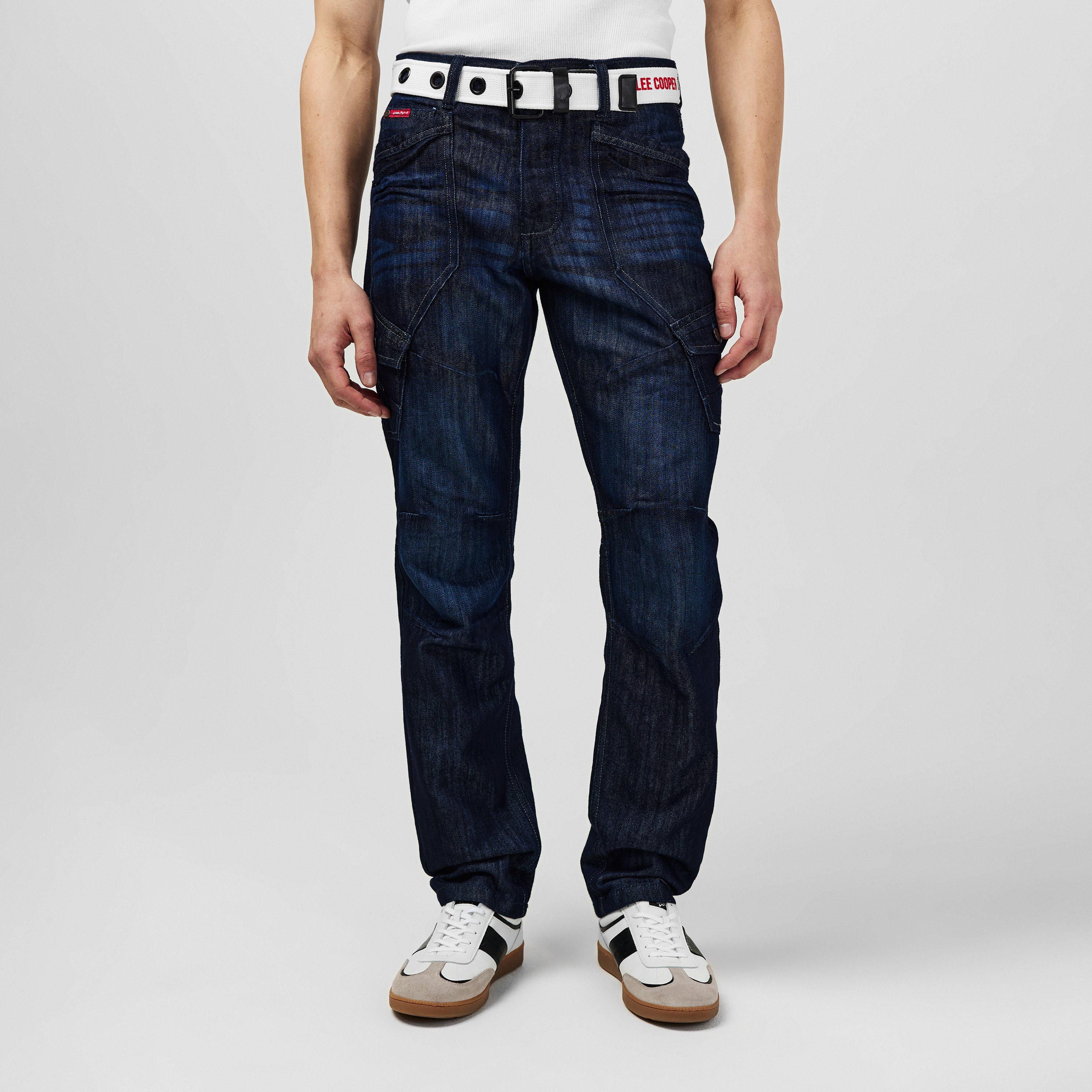 Lee Cooper LC Belted Cargo Jeans Mens