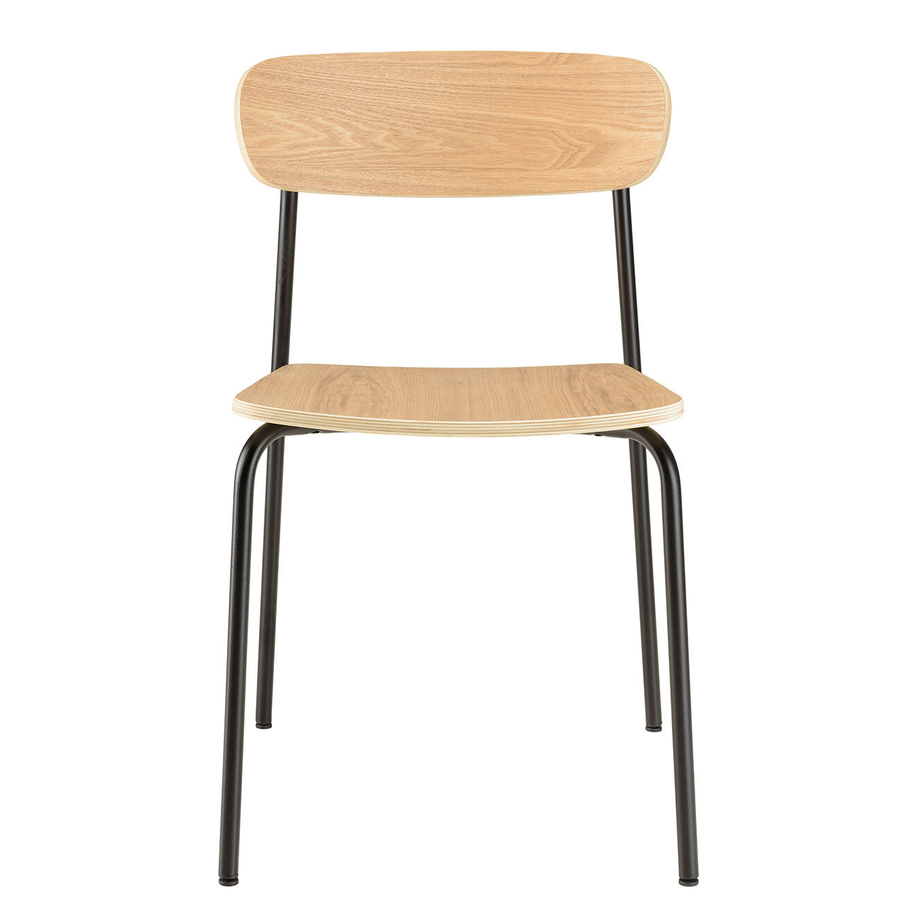 Macabane 2 Chaises d'écolier Tom naturel/noir - 47x51x78 cm