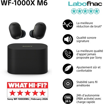 Ecouteurs Sony WF-1000XM6 NOIR