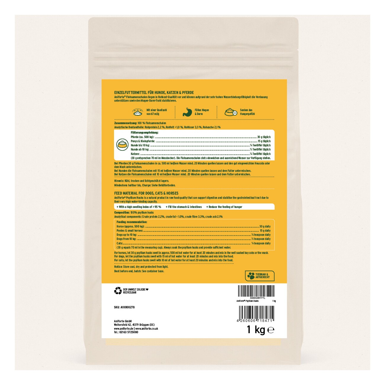 AniForte Flohsamenschalen 1kg