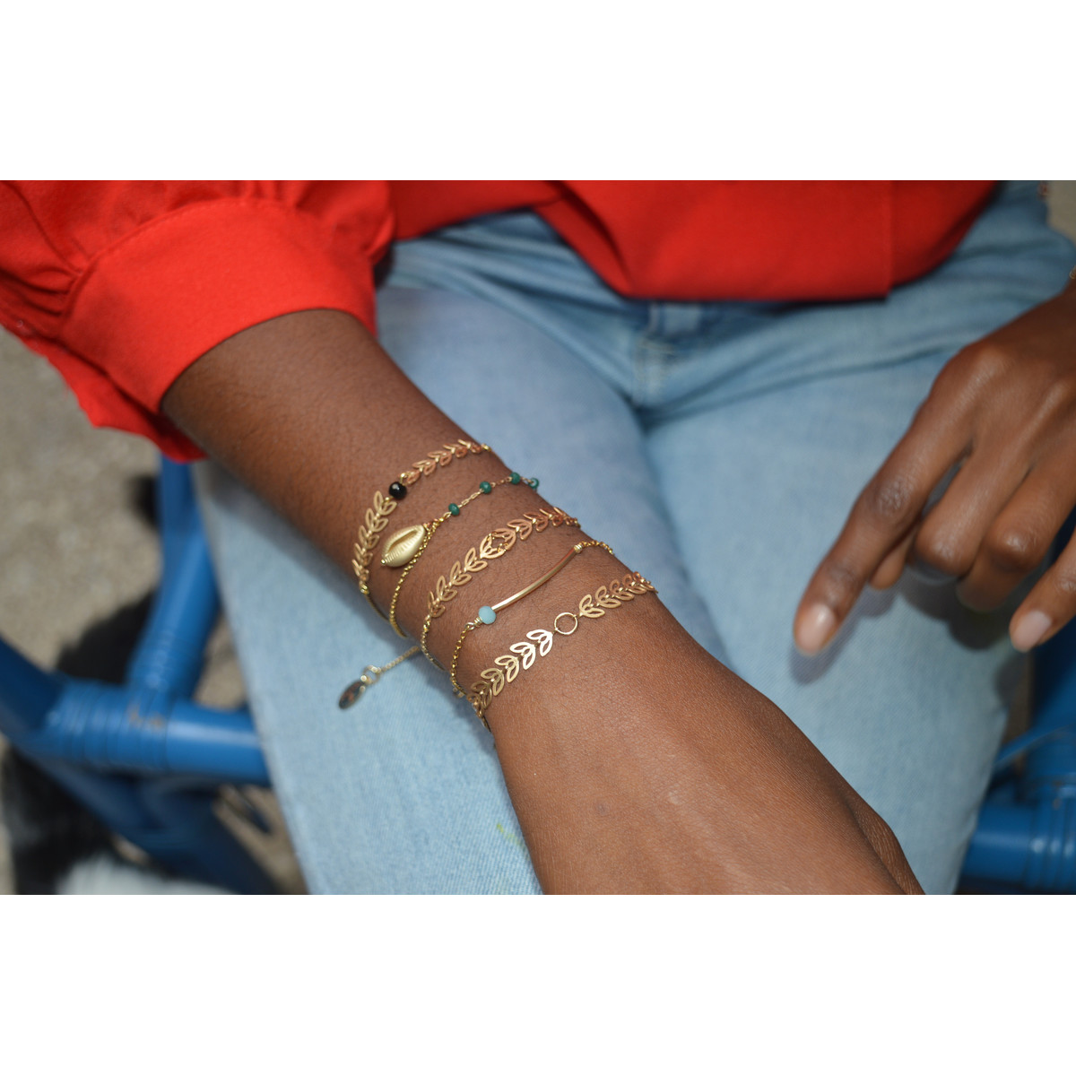 Bracelet pierre de crystal- Or rempli/gold filled