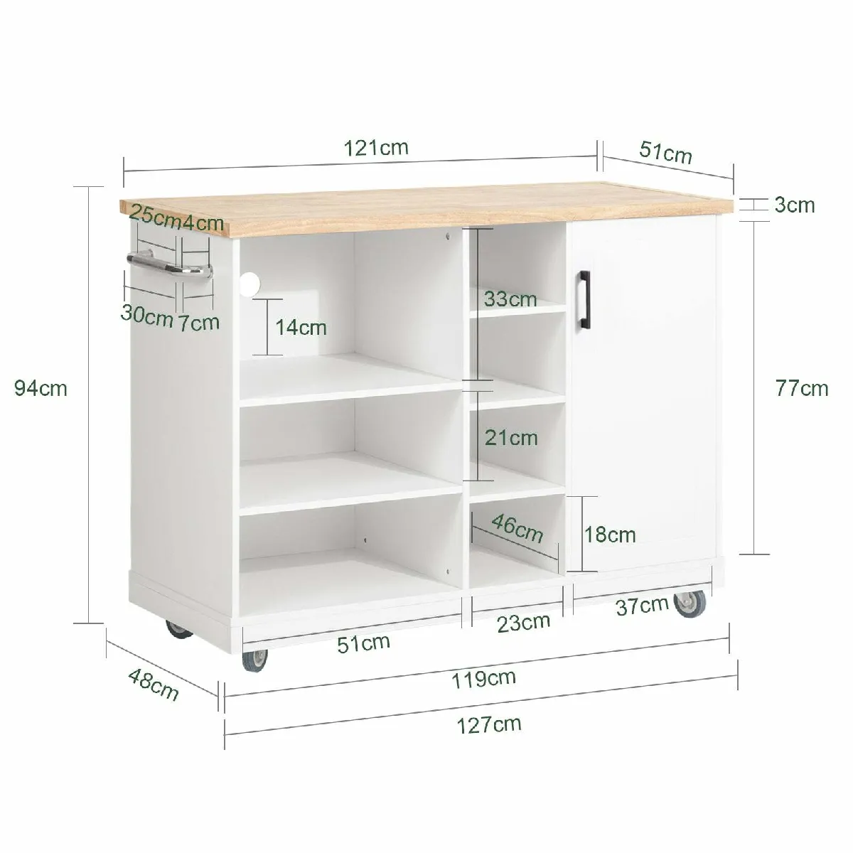 SoBuy Desserte Roulante FKW105-WN