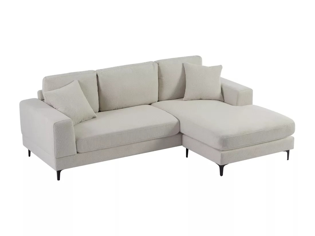 Canapé d'angle réversible en tissu texturé beige JAMOLO
