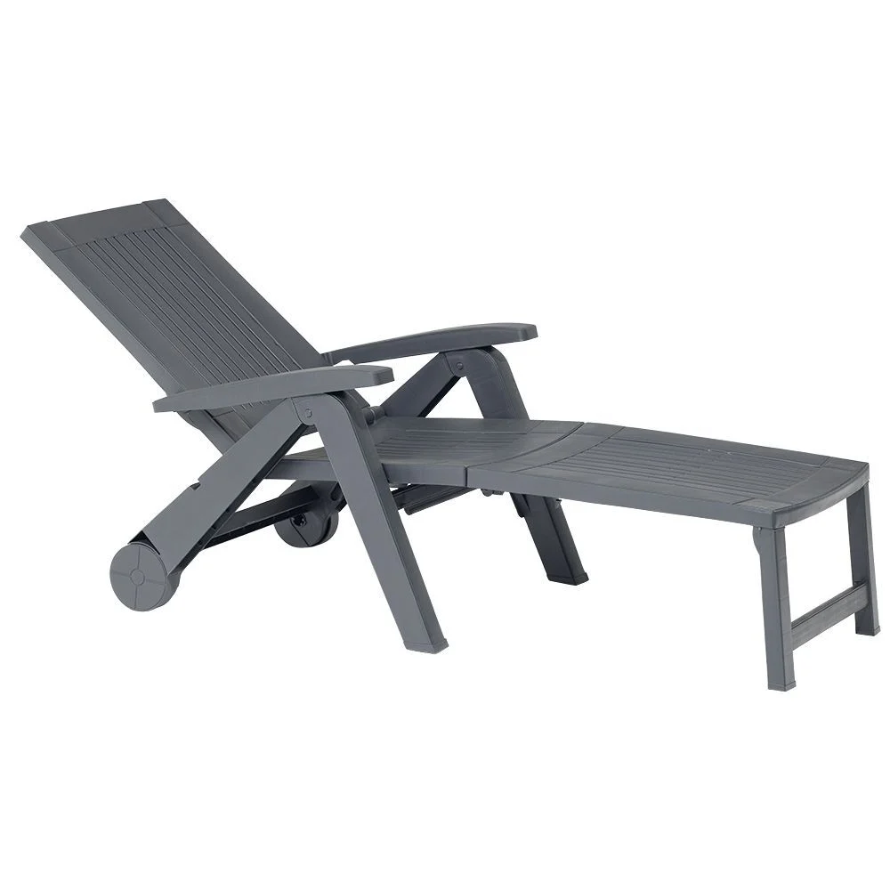 Bain de soleil Viva plastique gris 190x72xH38cm