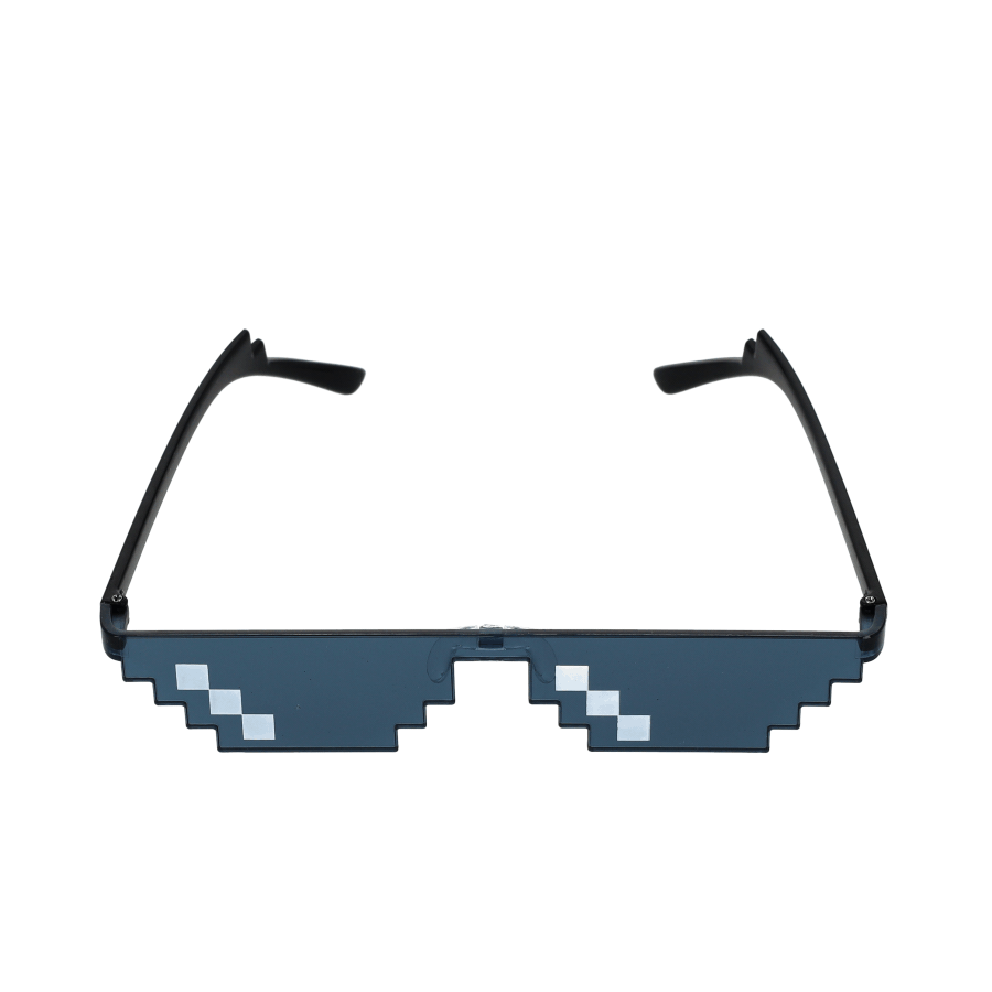 Sonnenbrille Pixel Mosaik Brille Thug Life für Männer / Frauen - Schwarz (Schmal)