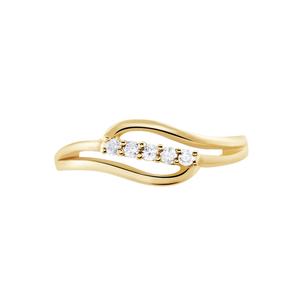 Bague Plaqué Or Jaune Ciera Oxydes De Zirconium