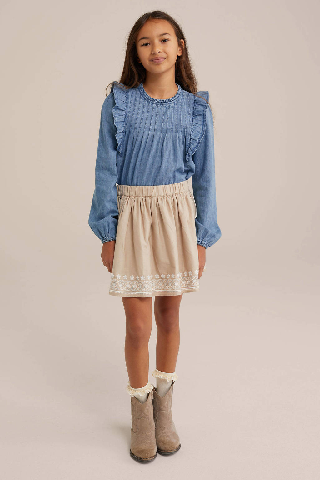 WE Fashion blousetop light blue denim