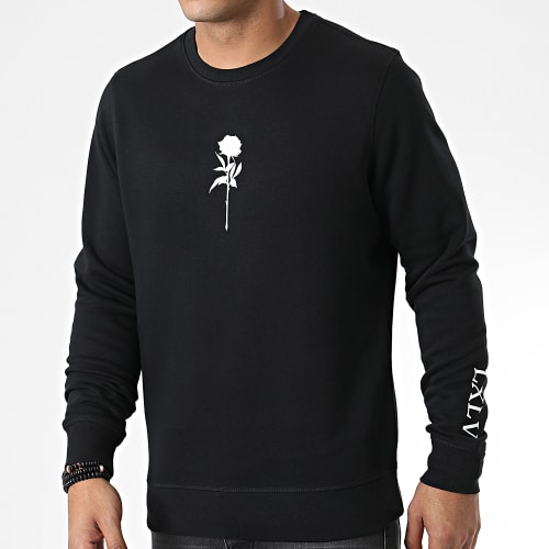 Sweat Crewneck Roses Noir Blanc