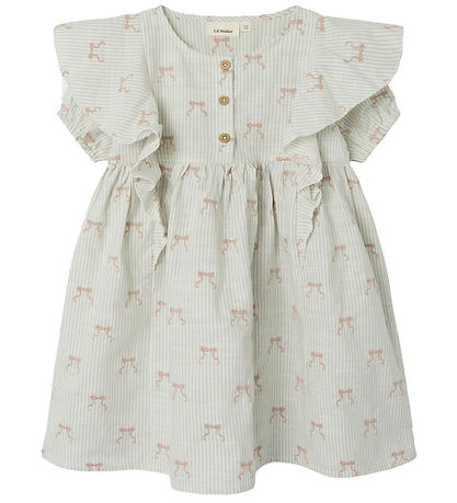Lil' Atelier Kleid - NmfKendra - Kokosmilch m. Schleifen