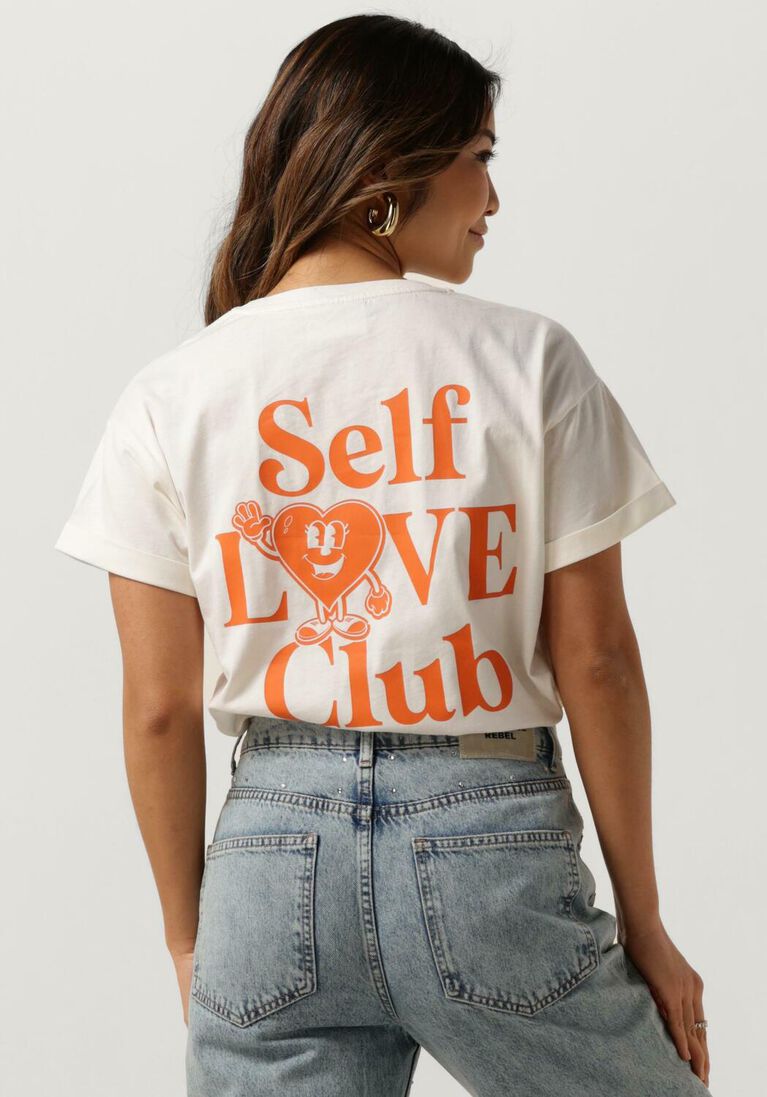 COLOURFUL REBEL witte colourful rebel t-shirt self love club boxy tee