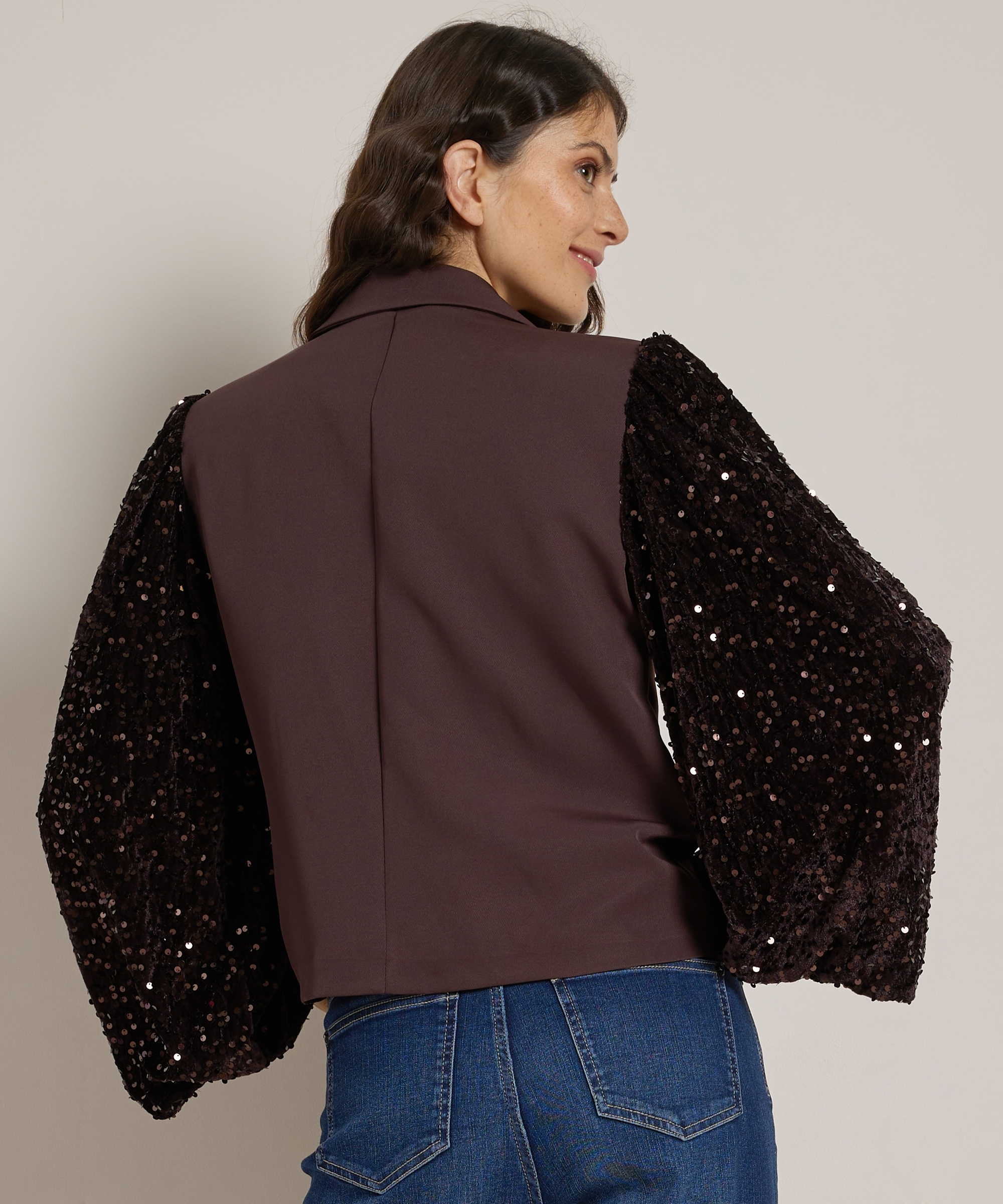 overslag blazer glittermouw