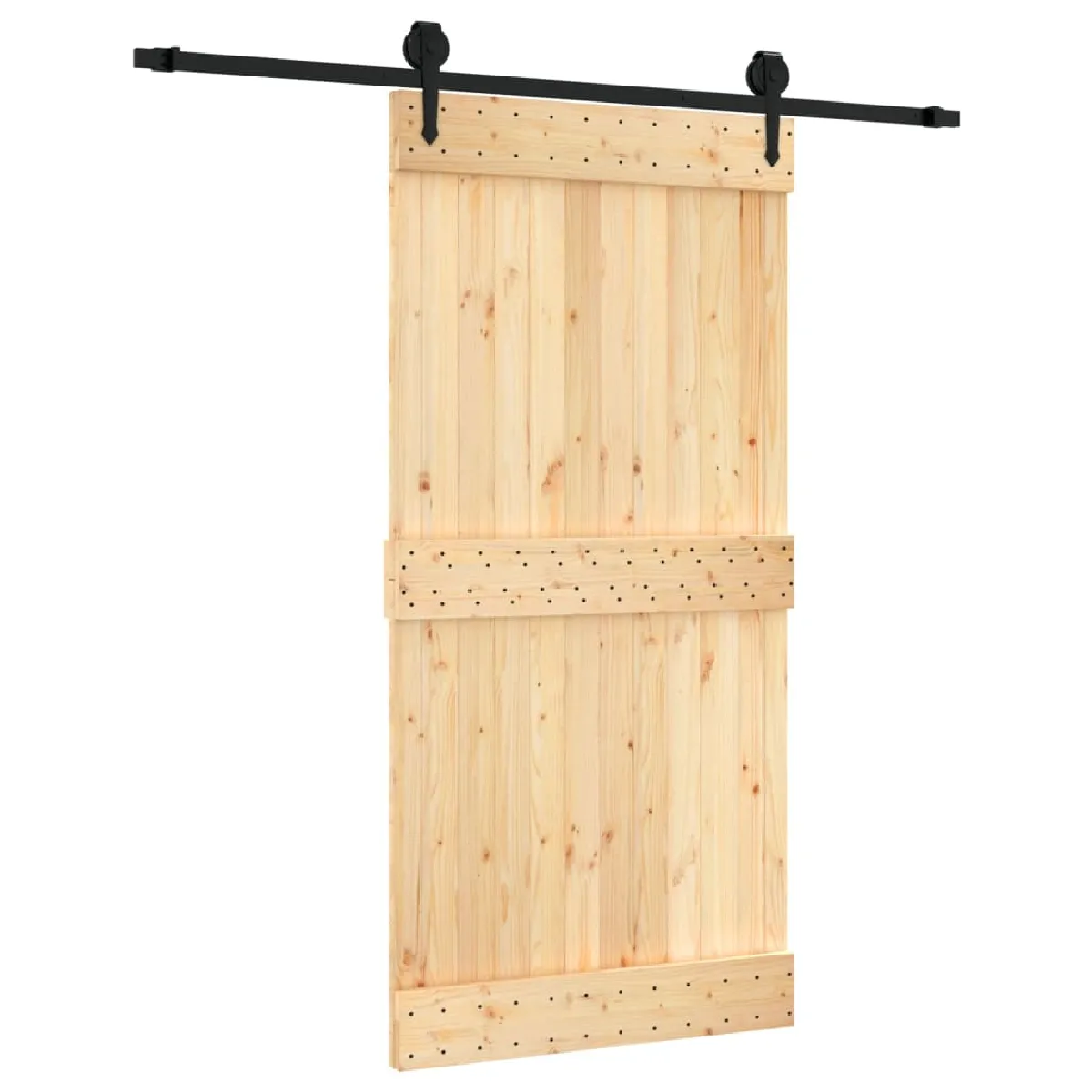 vidaXL Porte coulissante avec quincaillerie - Pin massif