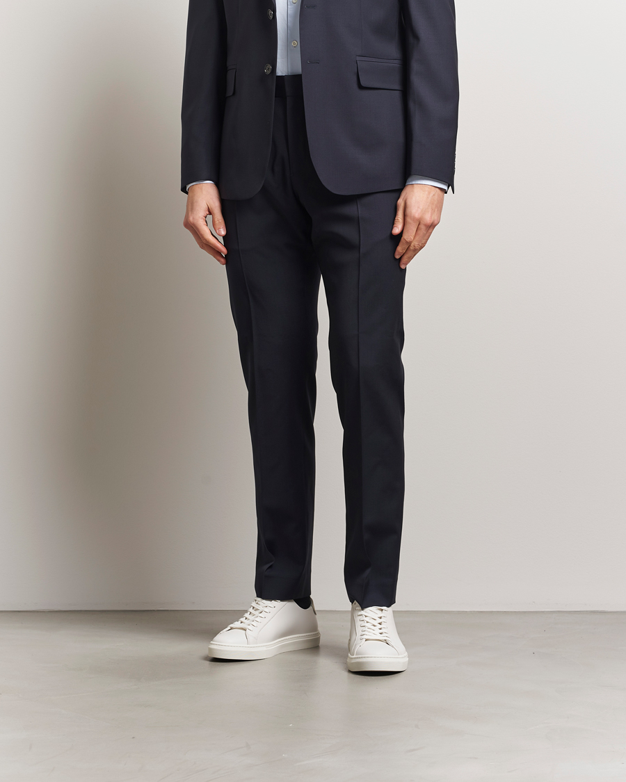Filippa K Slim Wool Trousers Dark Navy