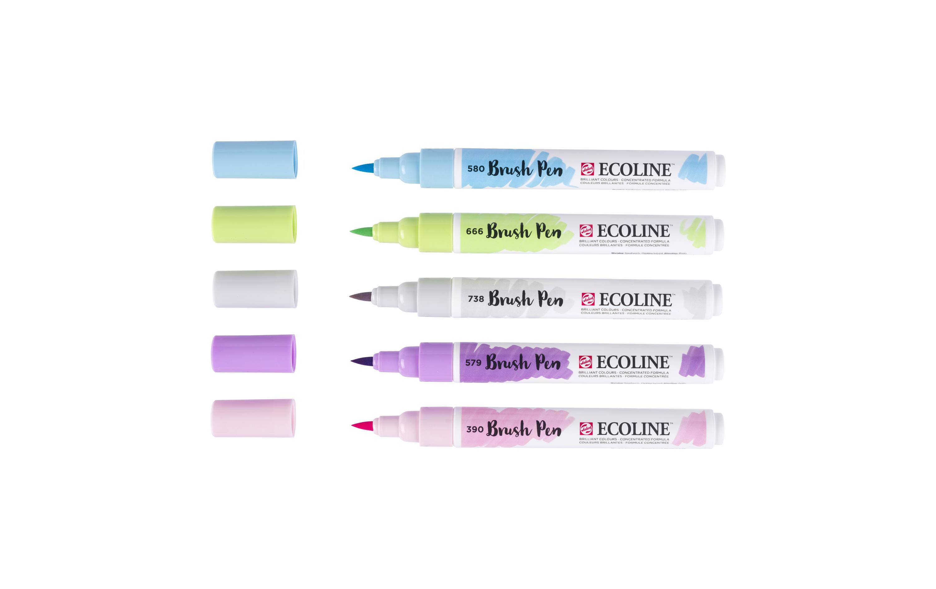 Brushpen Ecoline 5er Set, PastellFlüssige Wasserfarbe im praktischen Brush Pen