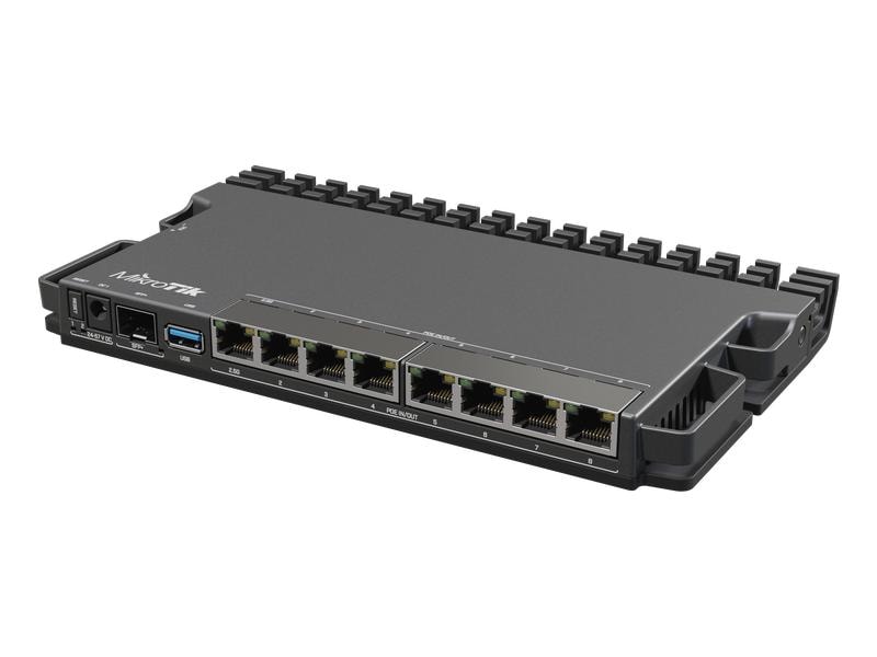 MikroTik Router RB5009UPr S IN Eine neue Version unseres beliebten Hochleistungs-Routers RB5009 mit PoE-in und PoE-out an allen Ports. Perfekt für kleine und mittlere ISPs. 2.5 Gigabit Ethernet & 10 Gigabit SFP , zahlreiche Stromversorgungsoptionen.