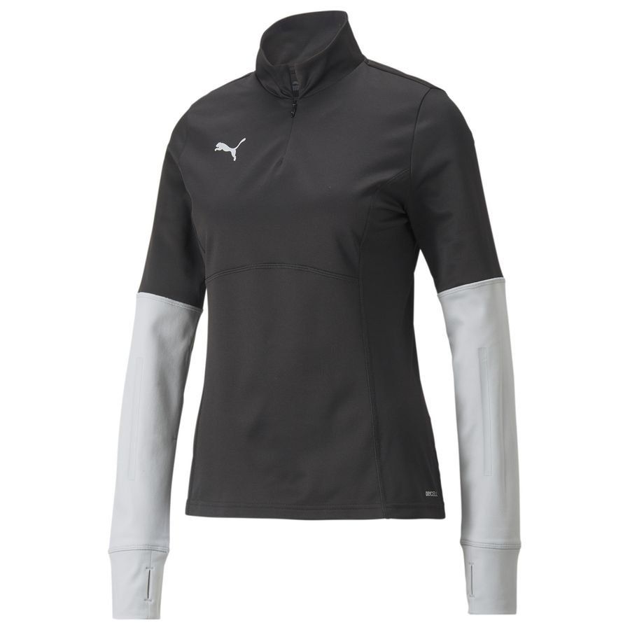 PUMA Maillot d'Entraînement individualLIGA Fermeture Éclair 1/4 - Noir/Gris Femme