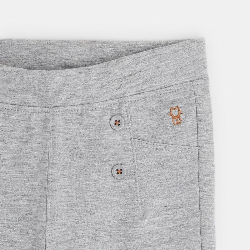 Jegging molleton boutons effet pont gris bébé fille Gris ou noir