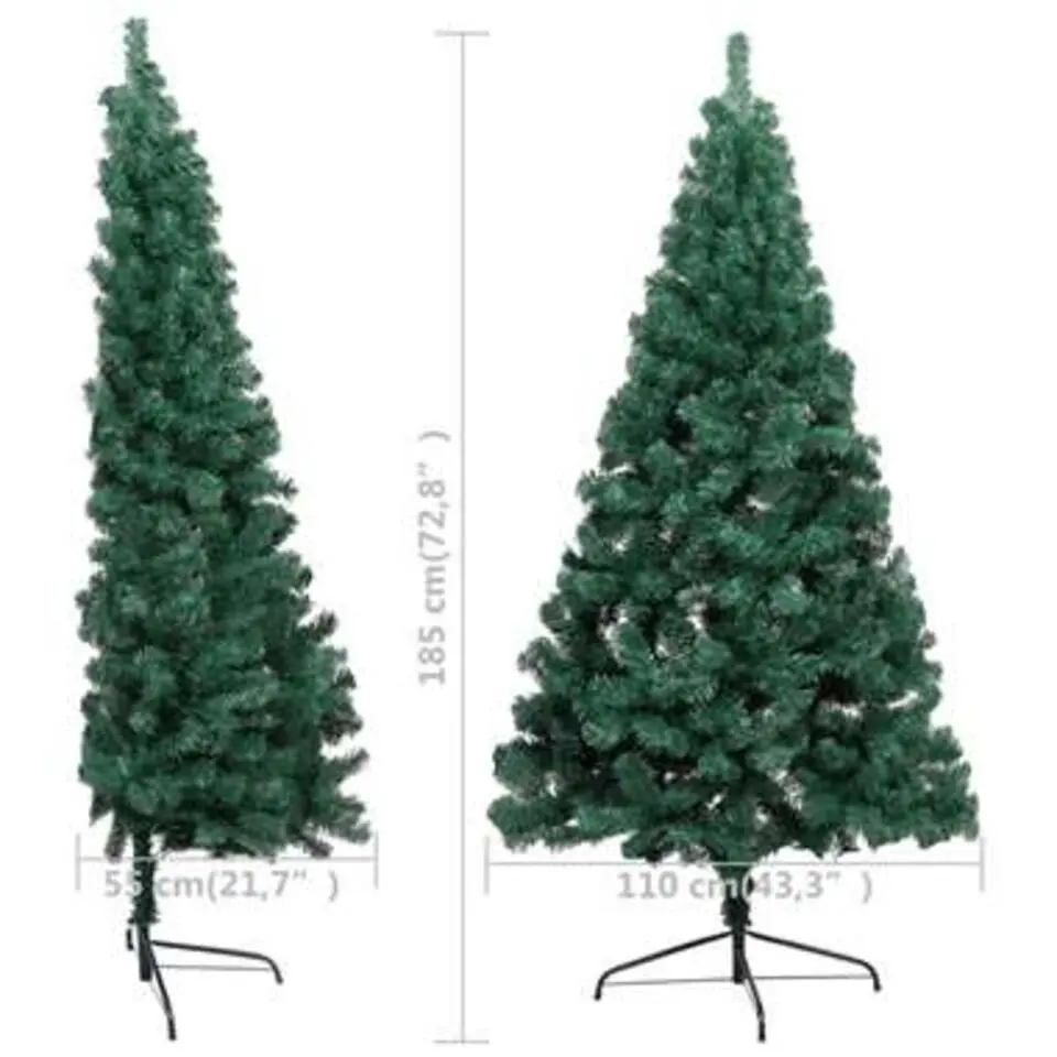 vidaXL - Halve Kerstboom - Groen - 180 x 115 cm
