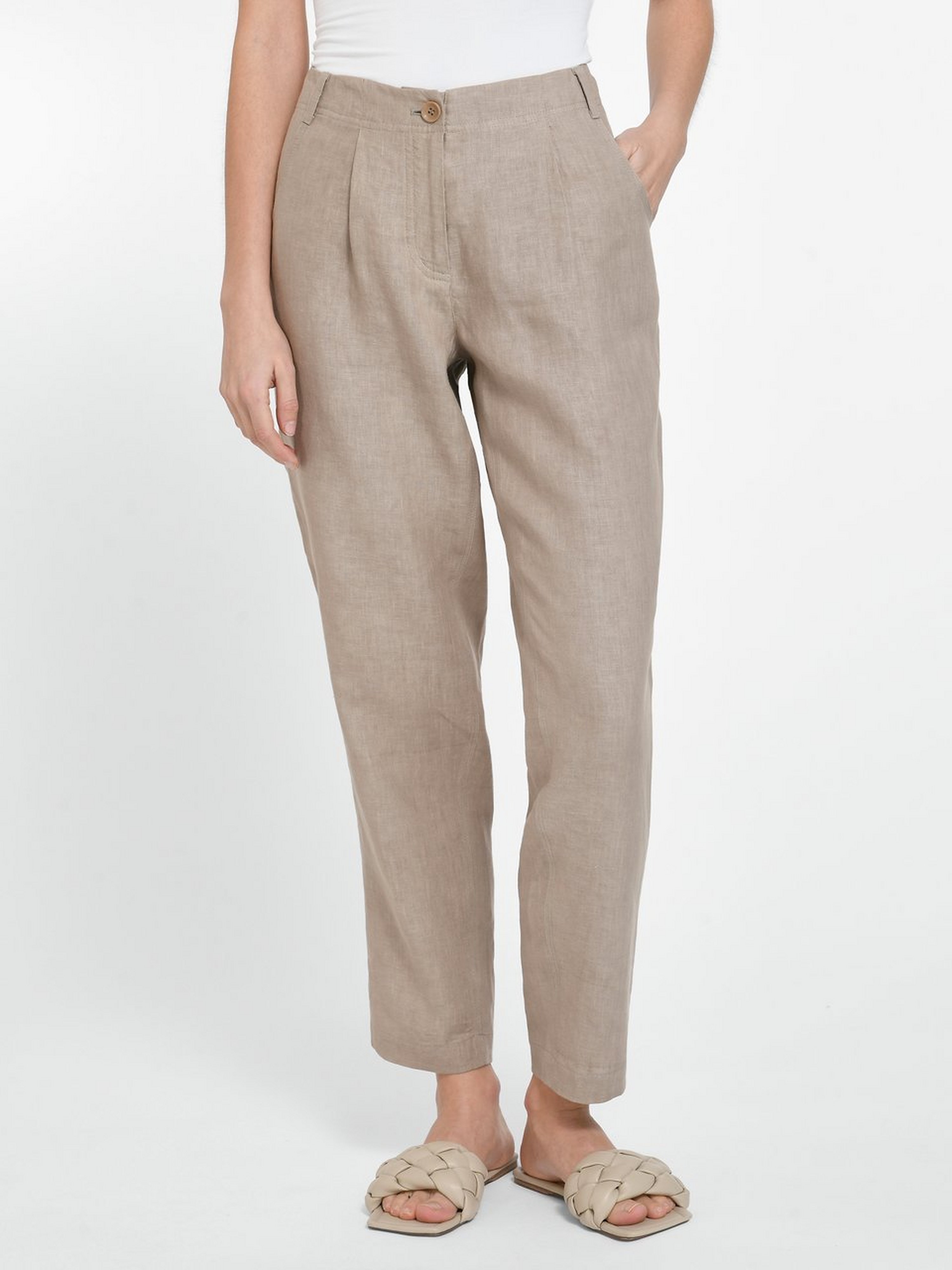 Knöchellange Hose aus 100% Leinen
