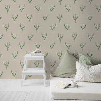 Vliesbehang Lilly creme (dessin 120974)