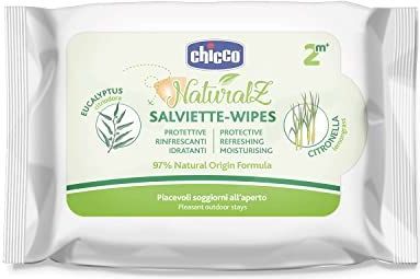 CHICCO NaturalZ - Lingettes de Protection - 20 pièces - Eucalyptus - Citronnelle