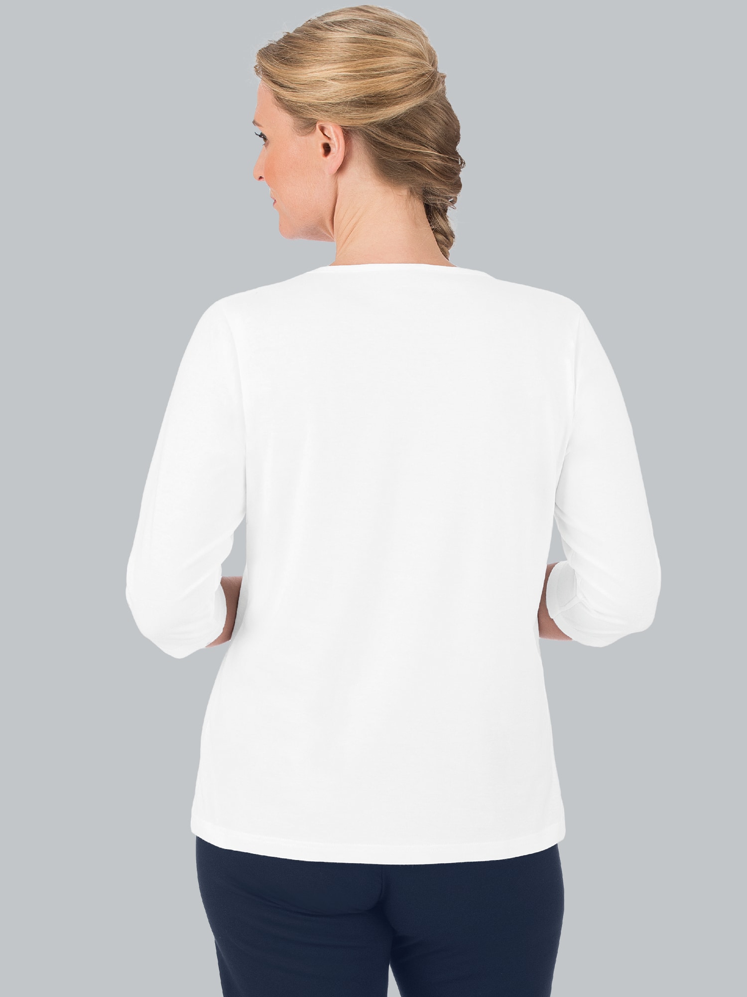 3/4 Arm Shirt aus Biobaumwolle Weiss-C2C