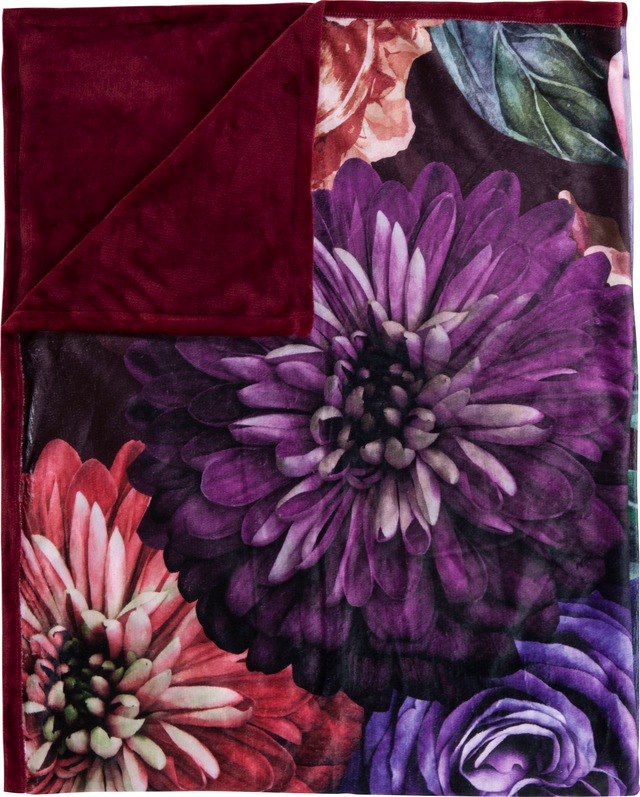 Descanso Plaid »Bloomie« Sehr Weich, Kuscheldecke, Wohndecke, 130x160 cm, Wendeoptik, Blumen