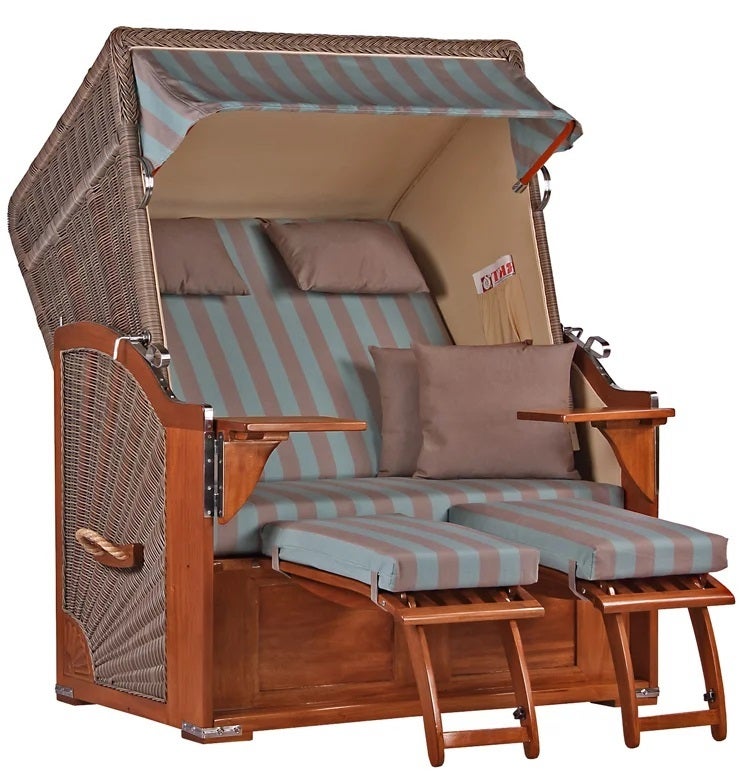 Strandstoel Nordstrand mahonie PE grijs design 520