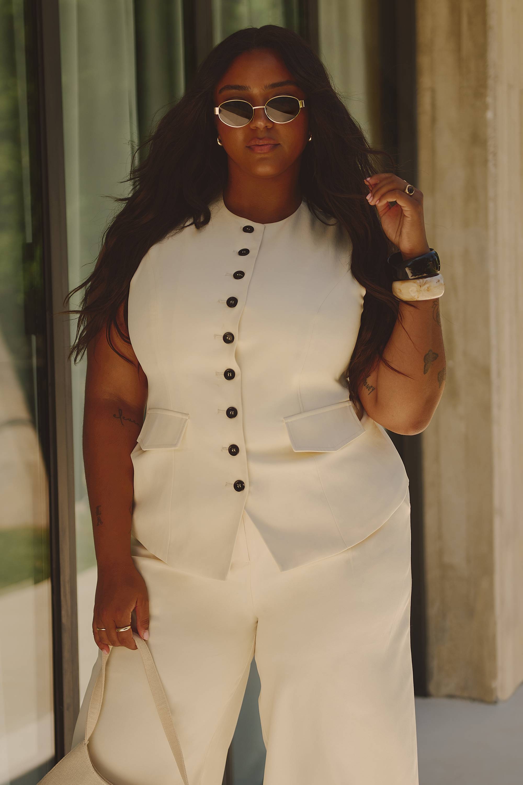 boohoo Gilet Longline Ajusté Sur Mesure Plus