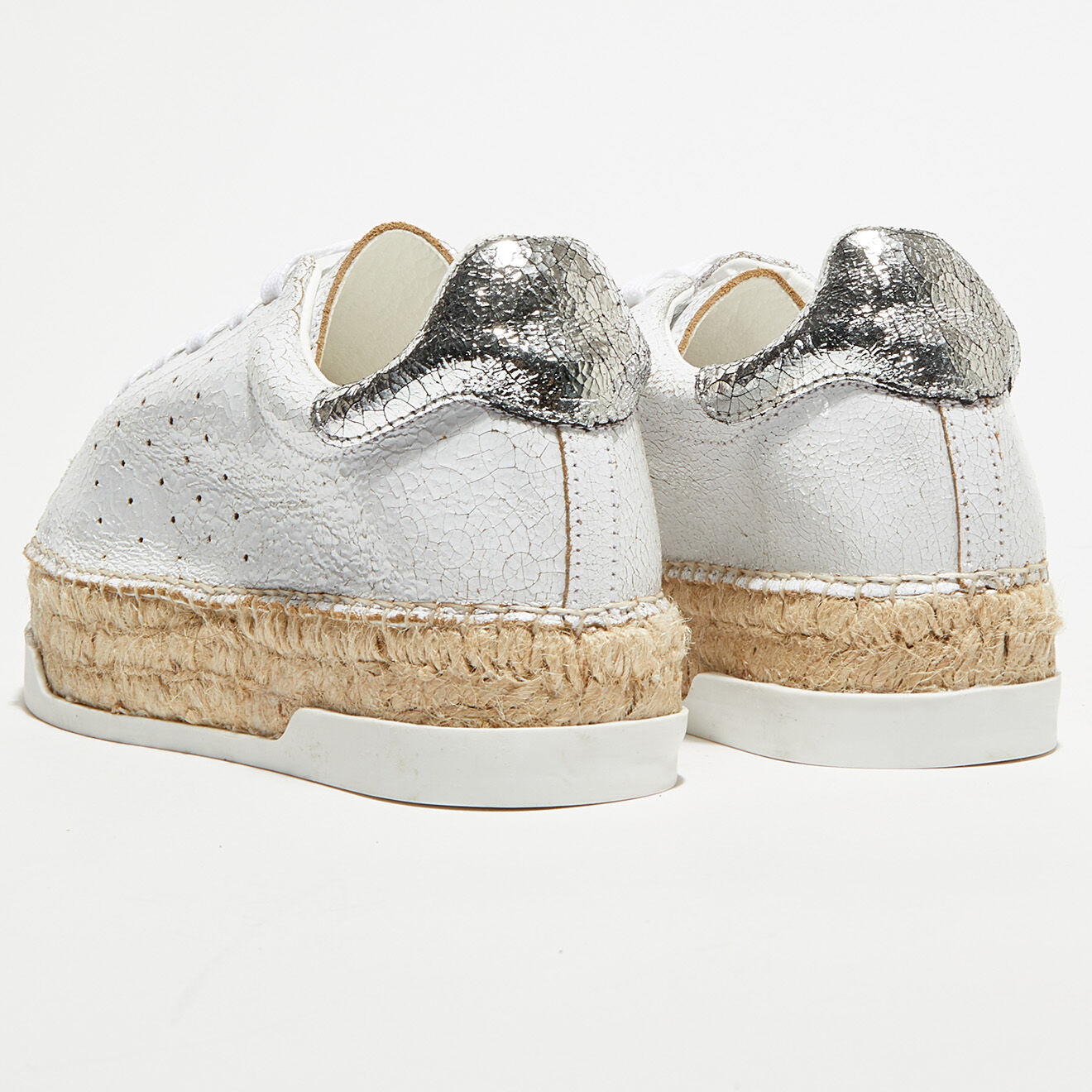 Canal Saint Martin Sneakers en Cuir Lancry Queen argentées