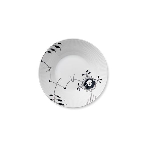 Royal Copenhagen Sort Mega Riflet Dyb Tallerken, Hvid, Ø24 cm