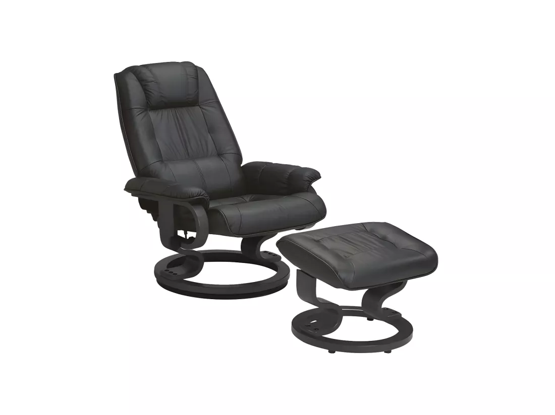 Fauteuil de relaxation Cuir Noir - EXCELLY n°1