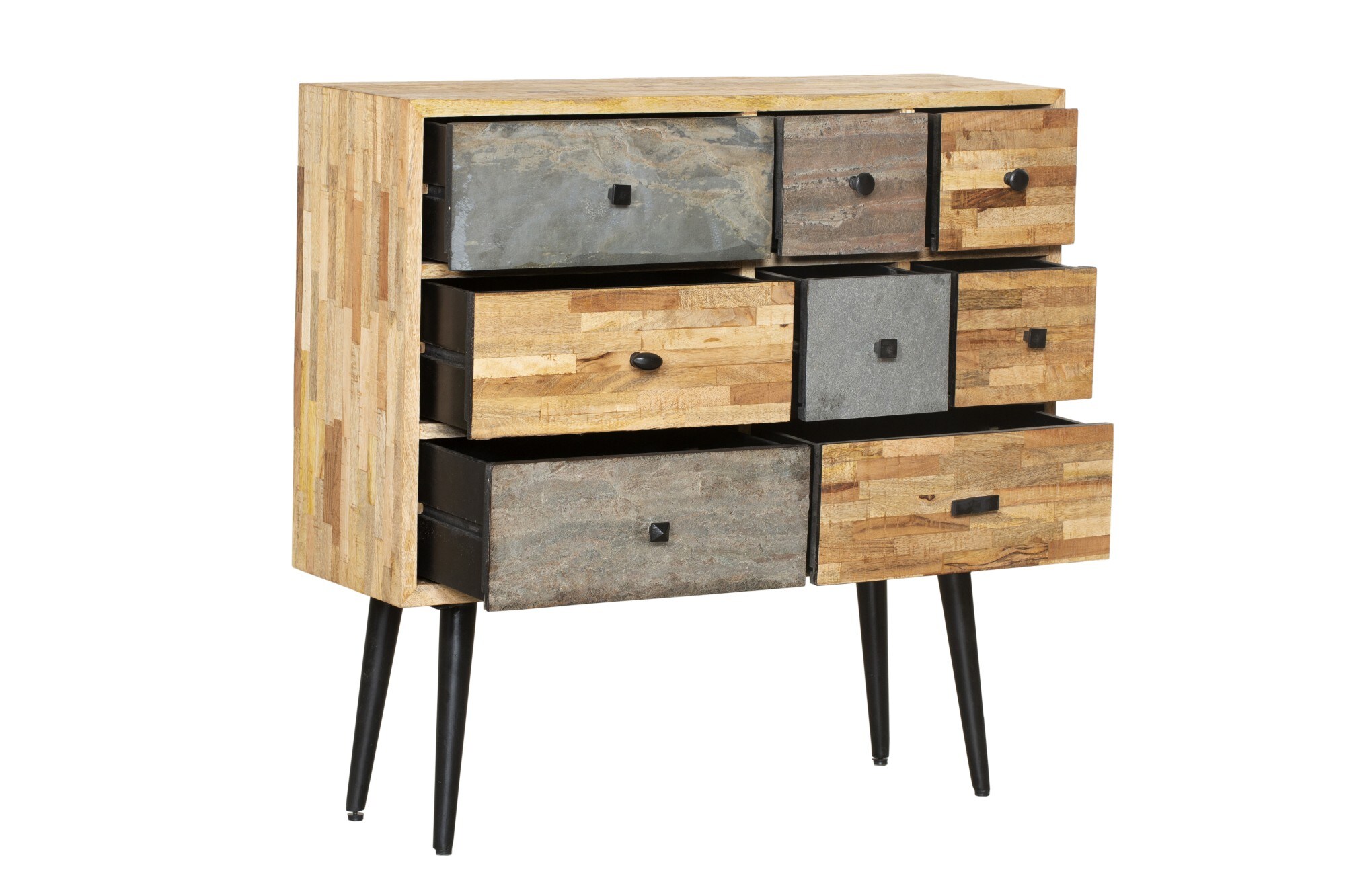 INTERIA Home & Living Kommode 90cm YAMUNA Sideboard Schrank Holz Metall Board