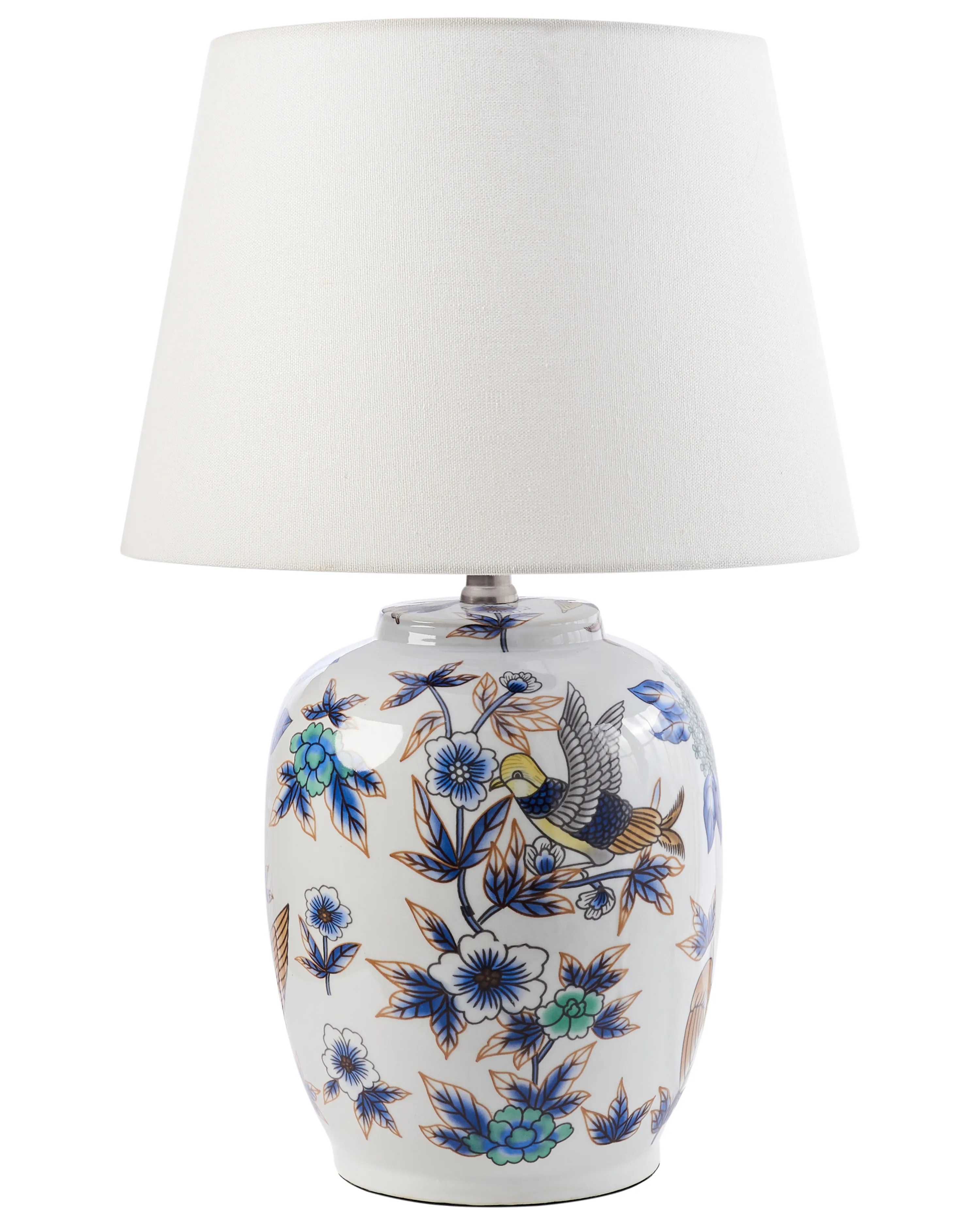 Tafellamp SUNJA Porselein Wit/blauw