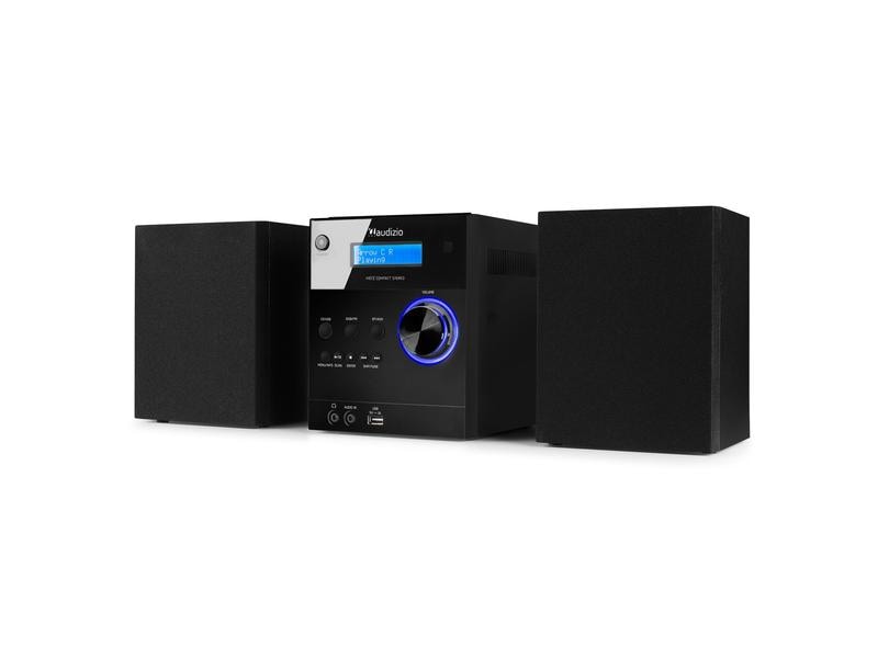 Audizio Micro-HiFi Anlage Metz Schwarz Leistungsstarkes Stereo-HiFi-System mit Bassreflex-Lautsprechern