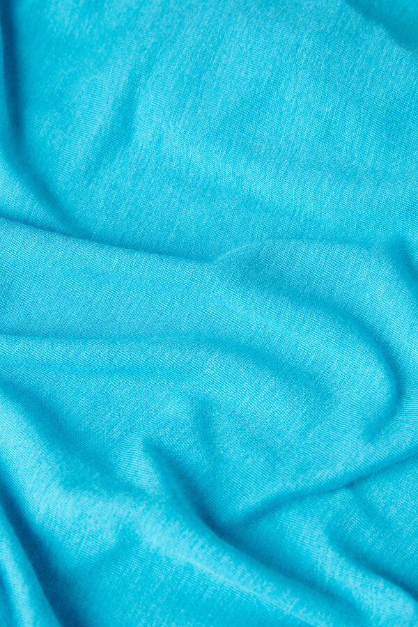 Camiseta de manga comprida ultraleve com decote canoa em cashmere modal