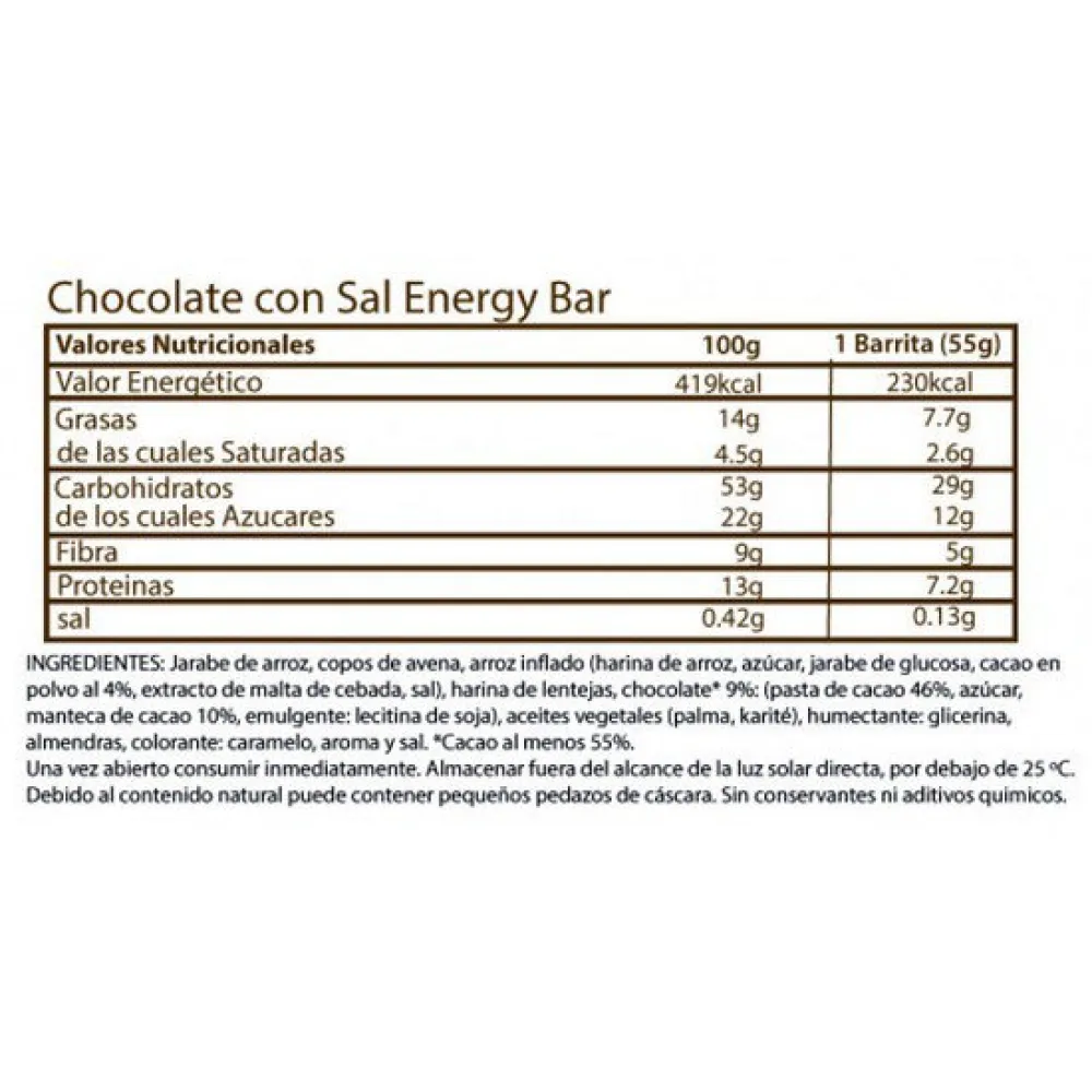 Barra de energia Chimpanzee Dark com chocolate e sal marinho 45g